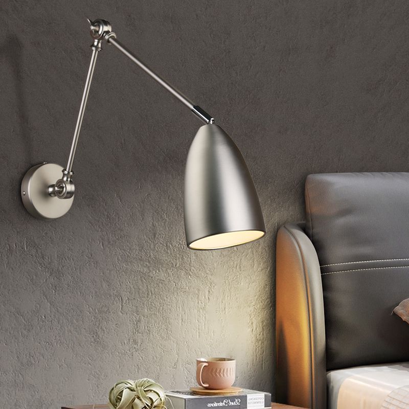 Metal Shade Wall Light Modern Single Light Adjustable Wall Sconce for Bedroom
