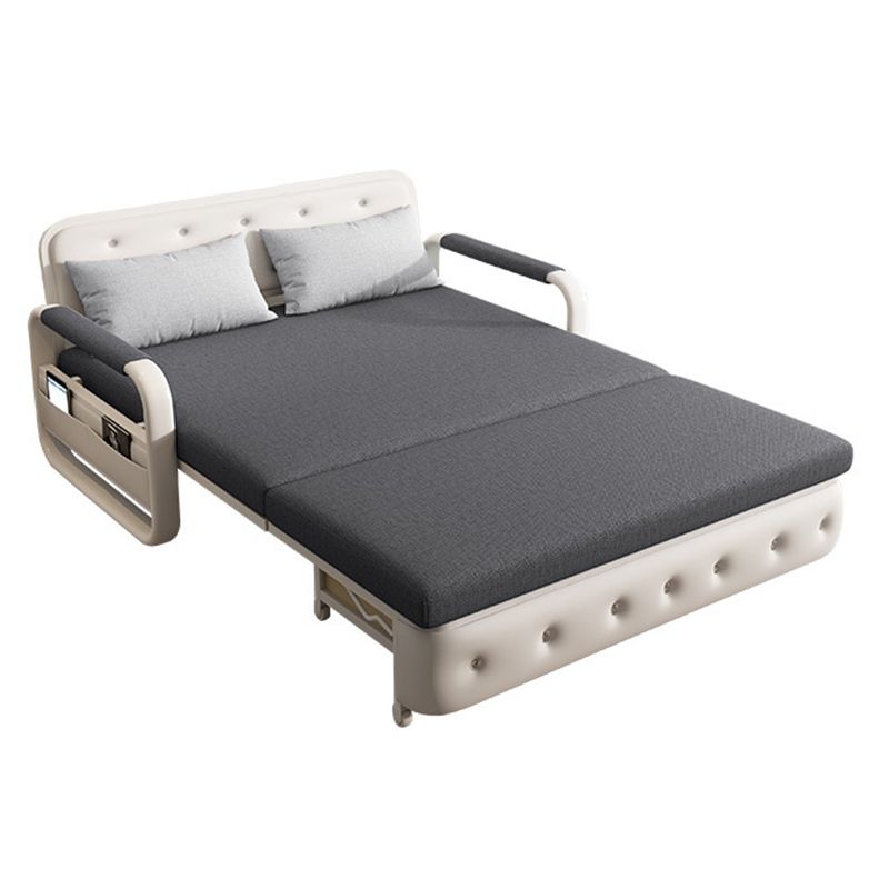 33.46"H Square Arm Sleeper Scandinavian Styled Sofa Bed with Pillows