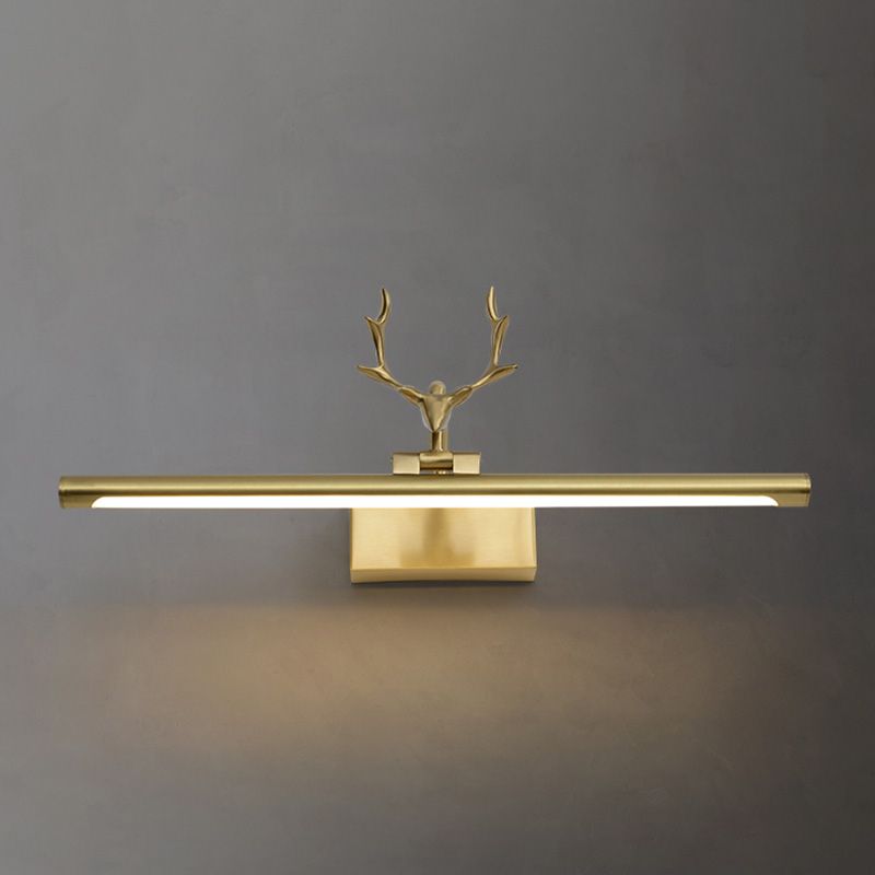 Kopergouden LED -wandwandeling in moderne creatieve stijl acryl lineair wandlicht met gewei decoratie