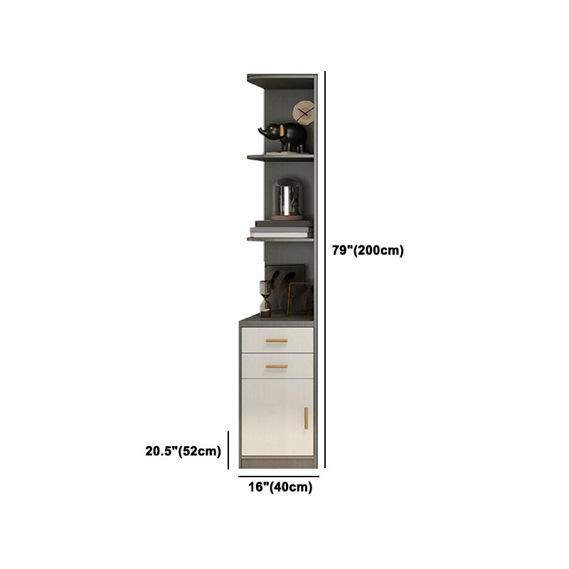 Contemporary Storage Cabinet Hinged Wardrobe Cabinet with Self Close Drawers