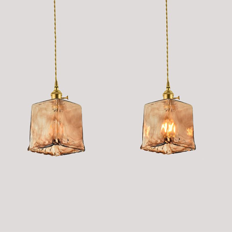 Industrial Glass Hanging Light Household Geometric Pendent Lighting for Living Room