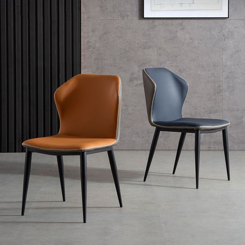 Chaise d'appoint d'intérieur industrielle Chaise de salle à manger rembourrée en métal à oreilles (Ensemble de 2)