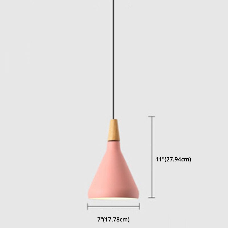 Multi Color Optional Simplicity Pendant Light Nordic Macaroon Aluminum Lampshade 1-Light Hanging Light for Kitchen
