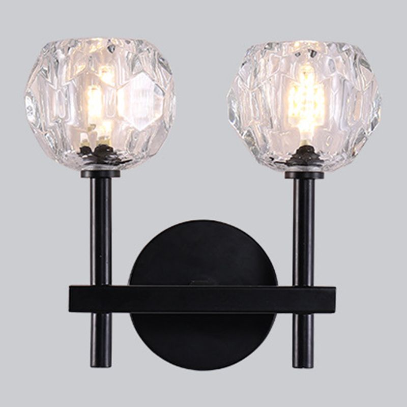 Modern Style Wall Light Fixture Crystal Shade Sconce Light Fixture for Bedroom