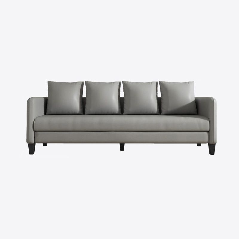 Faux Leather Sofa 78.74" W x 25.19" D x 23.22" H Square Arm Sofa for Living Room