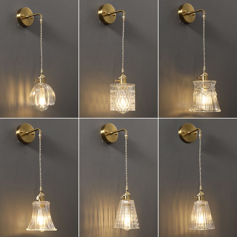 Modern Wall Light Scone Creative Glass Shade Wall Light Fixture for Bedroom