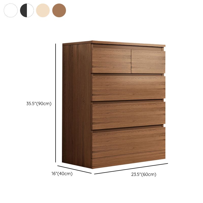 Contemporary Bedroom Wooden Storage Chest Vertical Chest with Drawers