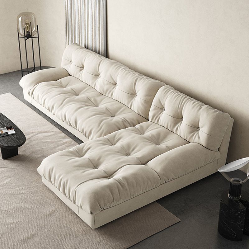 Armless Tufted Split-Back Sectional Sofa with Chaise L-Shape Sectionals Sofas
