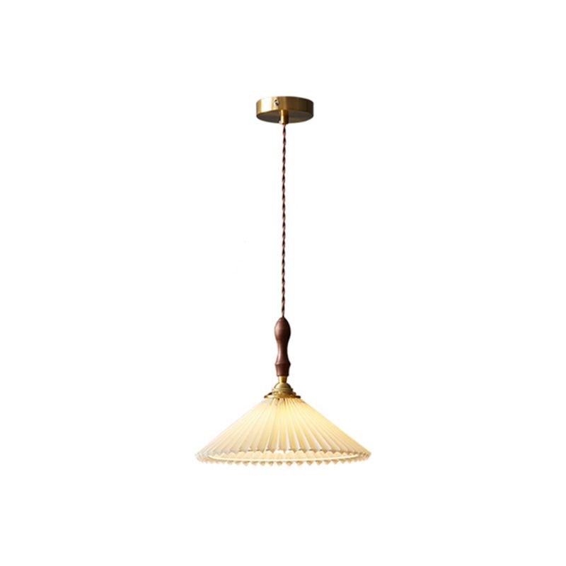 Cone Hanging Light Fixture Modern 1-Light Suspension Lamp with Fabric Shade for Restaurant