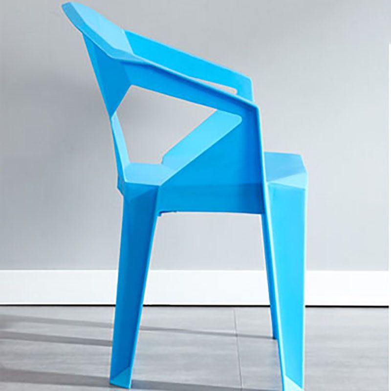 Chaises de salle à manger de style contemporain Chaises d'appoint avec accoudoirs en plastique pour cuisine (Ensemble de 4)