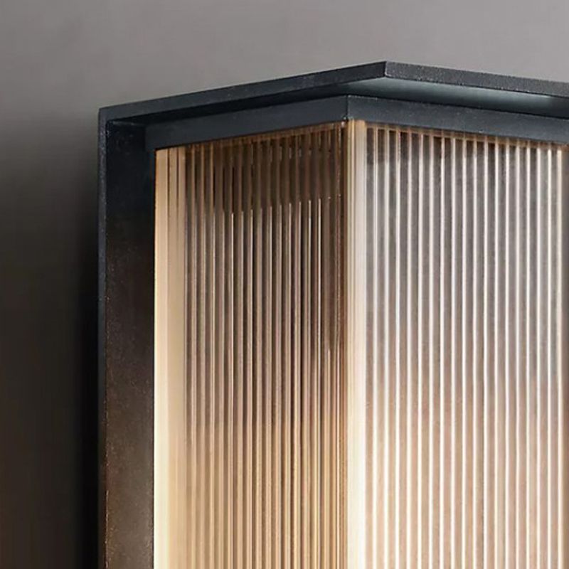 Metal and Acrylic LED Wall Light Modern Rectangle Wall Mount Fixture in Black & Clear