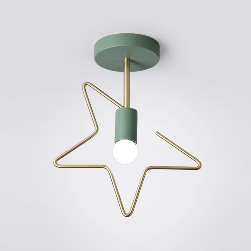 Metal Unique Shade Flush Ceiling Light Modern Style 1 Light Flush Mount Fixture