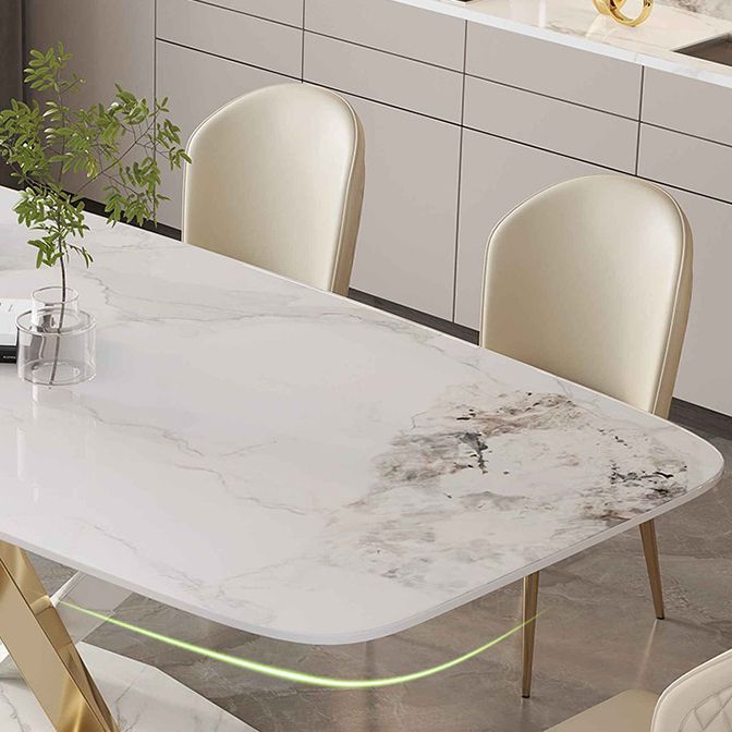 Luxury Sintered Stone Top Dining Set Rectangle 1/4/5/7 Pieces Dining Table with Chairs