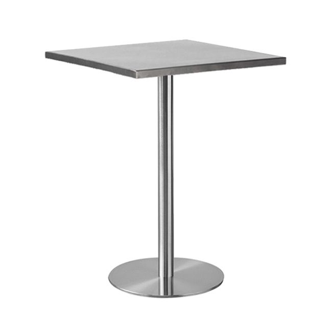 Industrial Dining Room Table Stainless Steel Table with Pedestal Table for Home Kitchen Dinner