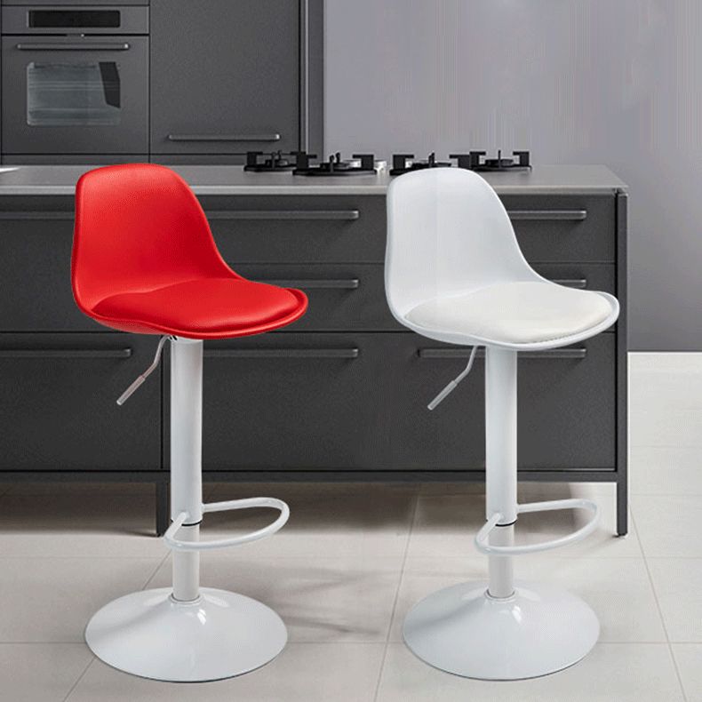 Contemporary Metal Dining Kitchen Room Armless Stool Adjustable Height Barstool