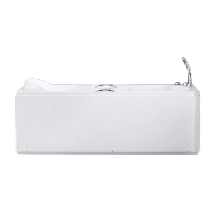 Rectangular Bath Soaking Back to Wall Bathtub in White (Board not Included)