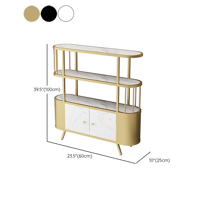 Modern Style Bookshelf Open Back Metal Bookcase for Study Room