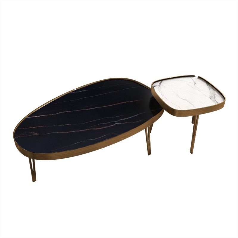Modern Slate/metal Oval/square Coffee Table for Living Room Cocktail Table