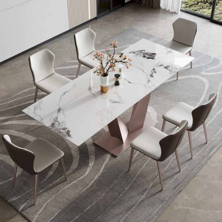 Modern Sintered Stone Top Dining Set Rectangle 1/4/6/7 Pieces Dining Room Table Set