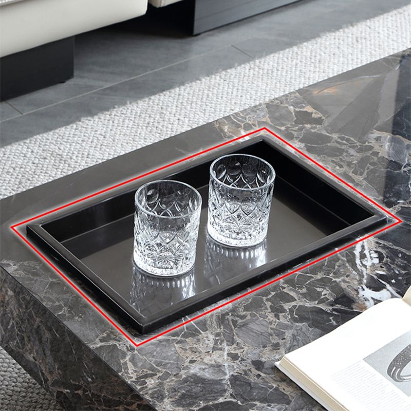 Contemporary Stone Coffee Table Rectangle Sled Coffee Cocktail Table