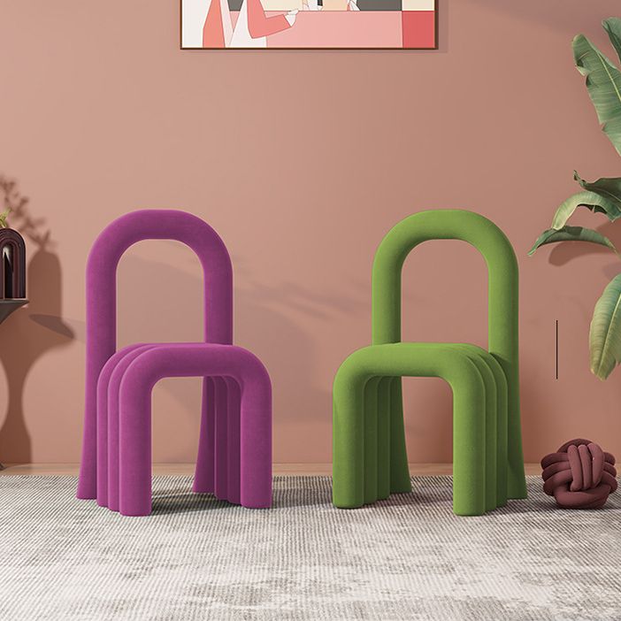 Contemporary Velvet Armless Dining Chairs Metal Dining Chair for Home Use