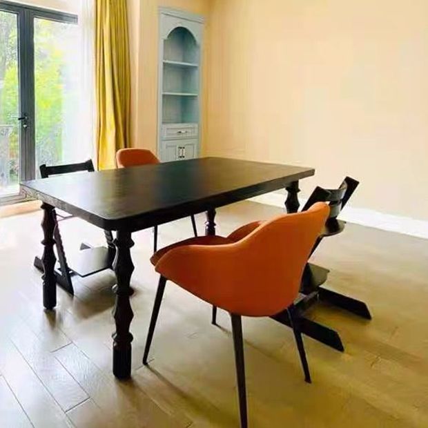 Mesa de comedor informal rectángulo Mesa fija de madera maciza para restaurante