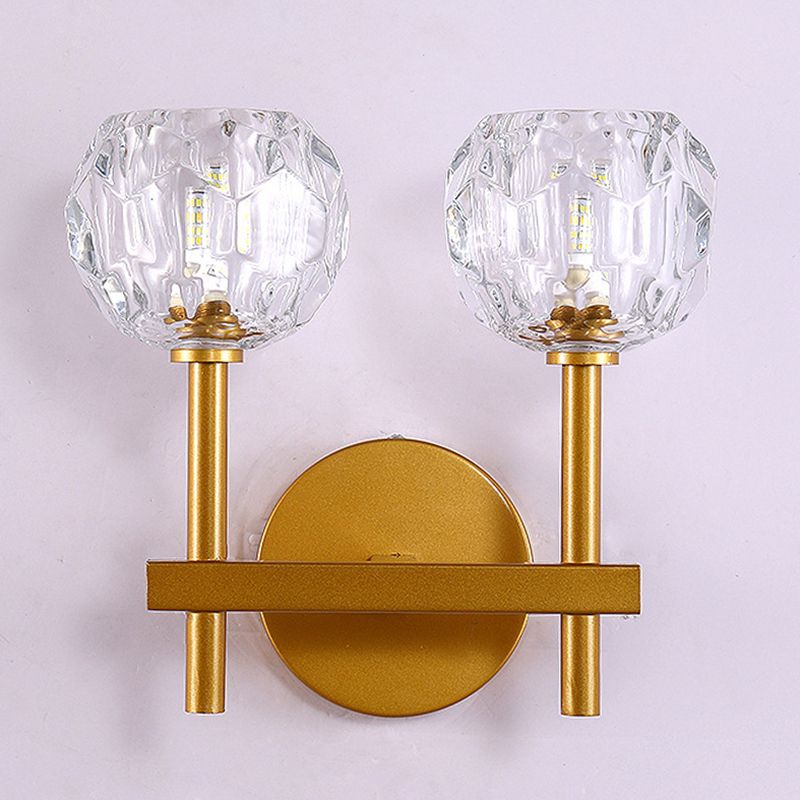 Modern Style Wall Light Fixture Crystal Shade Sconce Light Fixture for Bedroom