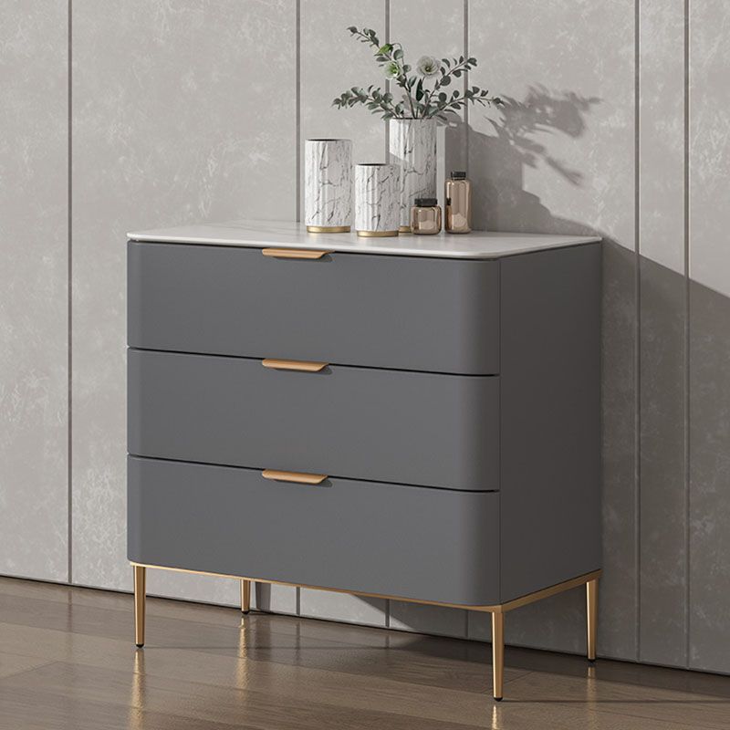 Solid Wood Glam Storage Chest Dresser Vertical Storage Chest with Metal Feet