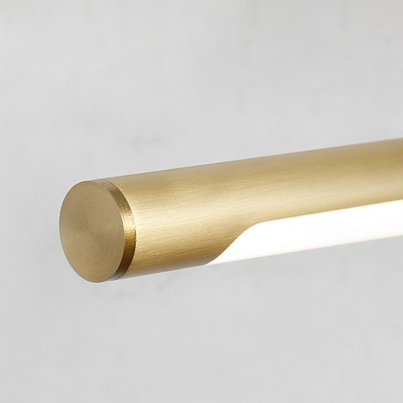 Metal linear Shade Mirro Wall Lights Modern 1 Head Wall Mount Fixture in Brass