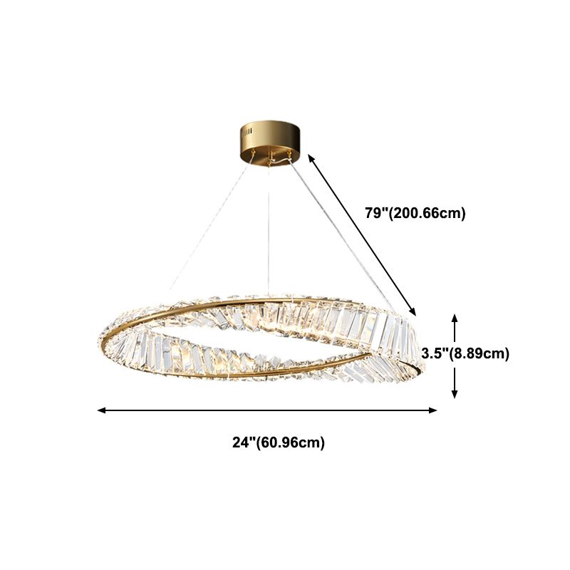 Cosco de techo contemporáneo colgante de iluminación de oro de cristal para sala de estar