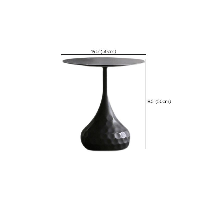 Round Slate Coffee Table Set Metal Pedestal Simple Cocktail Table