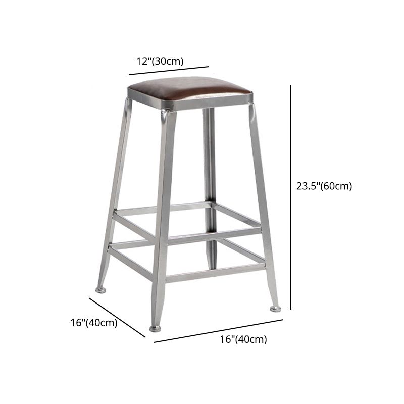 Industrial Leather Bar and Counter Stool Metal Stool with 4 Legs