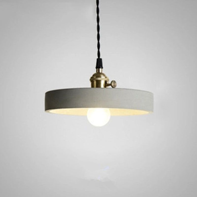 Geometrische Down -Beleuchtung Anhänger Moderner Zement 1 Licht hängende Leuchten in Grau