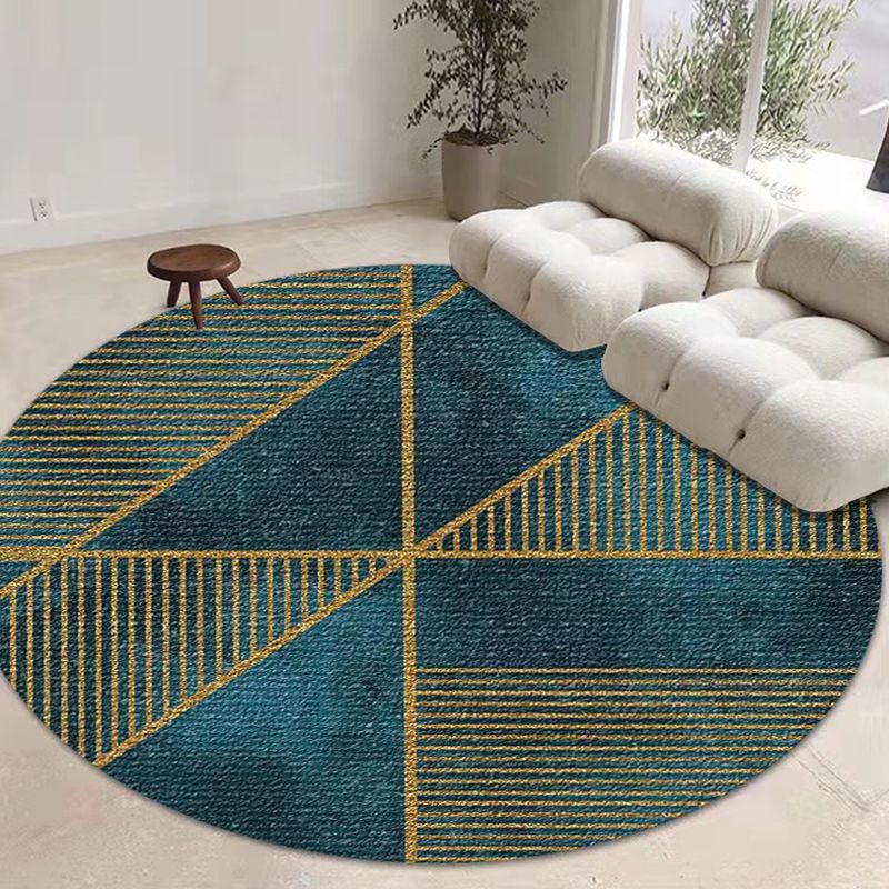 Navy Modern Teppich Polyester Feder Teppich Färbung widerstandsfähiger Teppich für Wohnzimmer