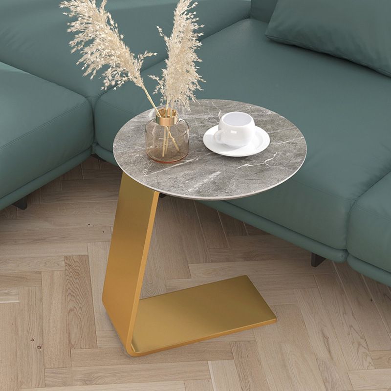 19.69" Tall Contemporary Style Side End Table Metal C Round Sofa Side Accent Table