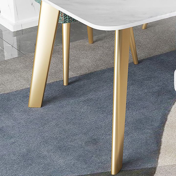 Rectangle Dining Site Table Traditional Luxury Stone Dining Room Collection with 4-foot