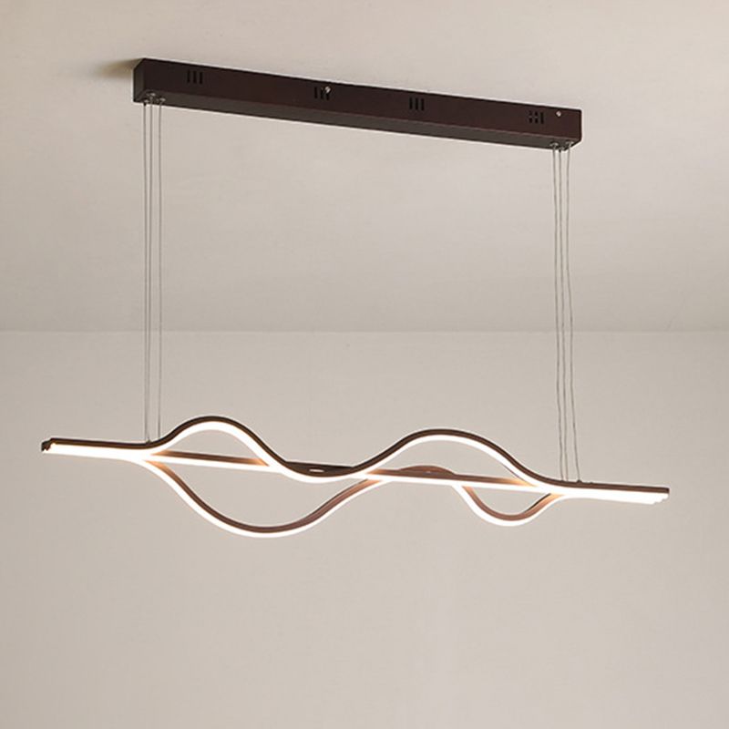 Flow Shape Ceiling Hang Light Artistic Metal Dining Room LED Pendant Lighting Fixture