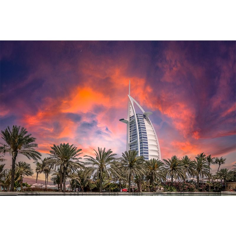 Modern Style City Mural Stain Resistant Wall Art for Living Room, Made to Measure