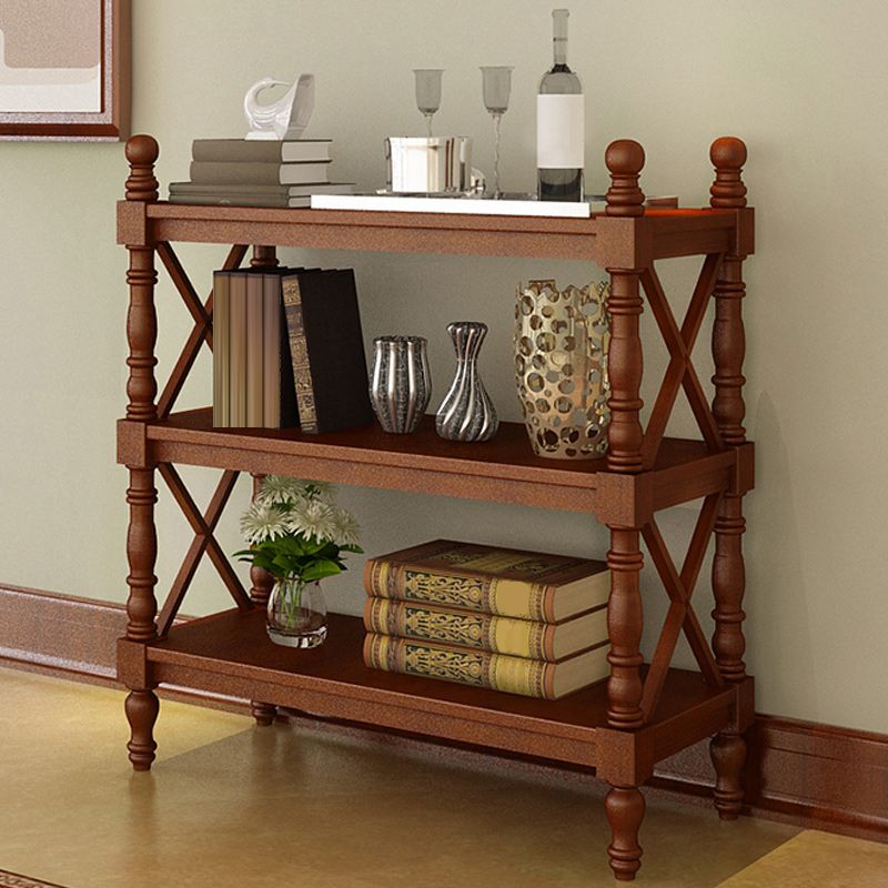 Modern Solid Wood Bookcase Home Office Bookshelf with Rectangular Shelves