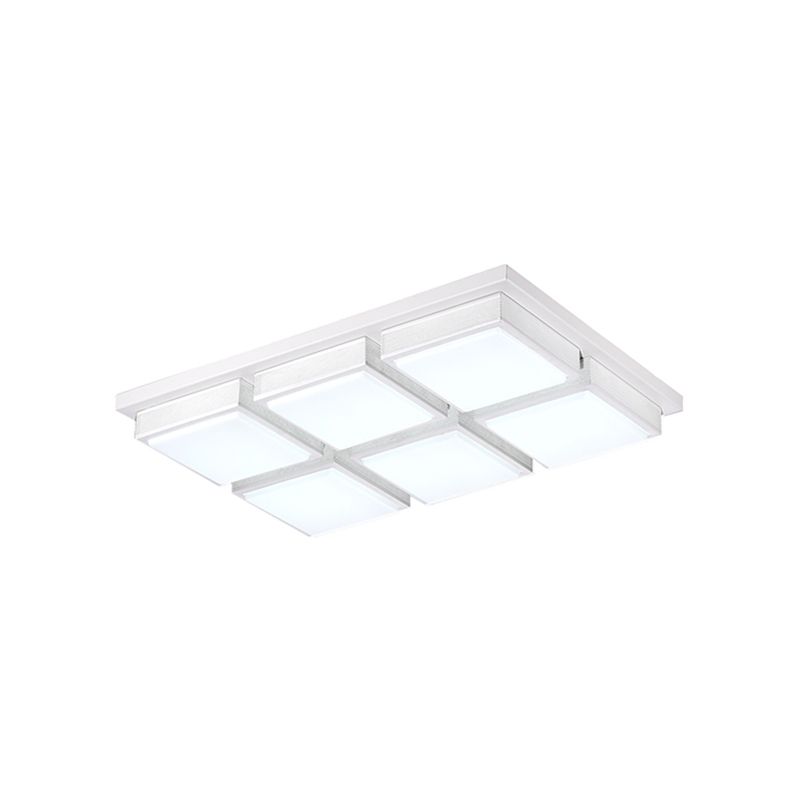 Hedendaags Vierkant/Rechthoek Flush Mount Licht Acryl 6/9 Verlichting Woonkamer Plafond Lamp in zwart/wit, warm/wit verlichting