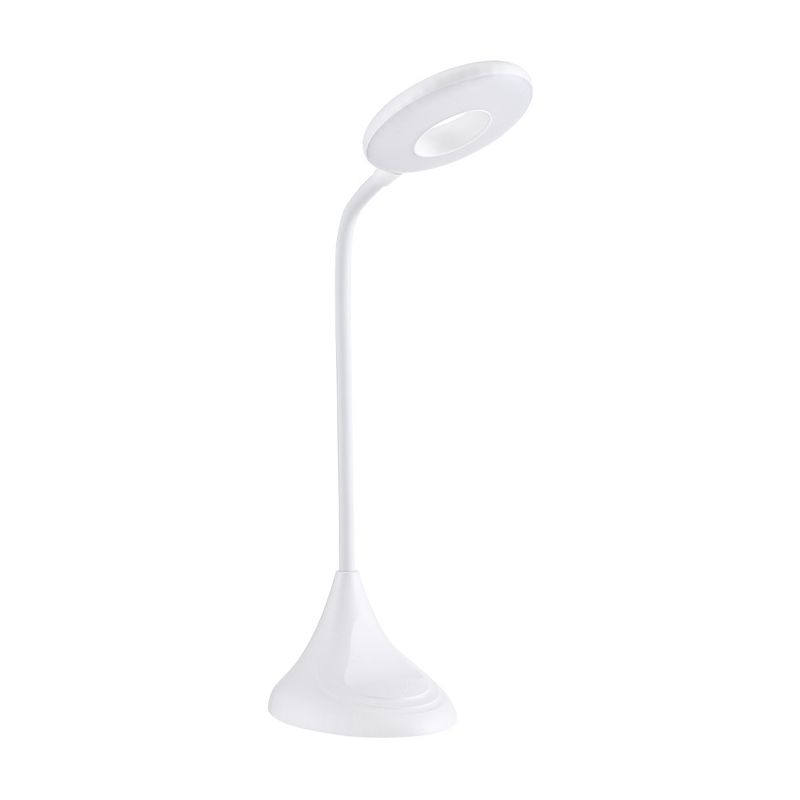 Blue/Pink/White Circular Desk Lamp Modern Plastic LED Touch Sensitive Reading Light for Bedside