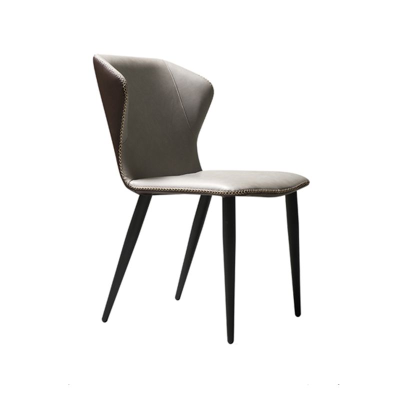 Sillas de comedor estilo moderno Sillas orejeras sin brazos para cocina con patas de metal