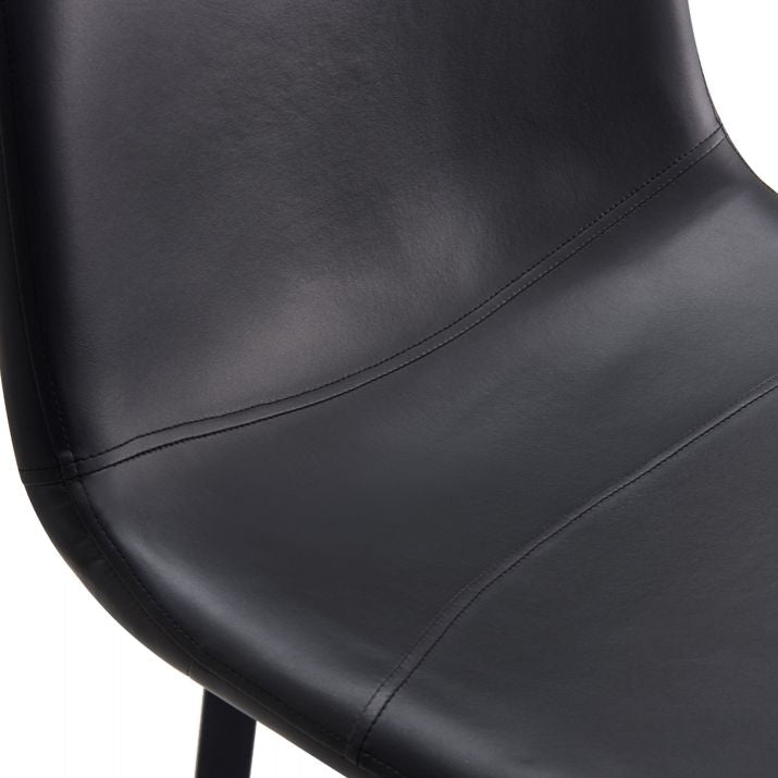 Zeitgenössische Barhocker aus Metall und Leder für den Innenbereich mit Eisenbeinen