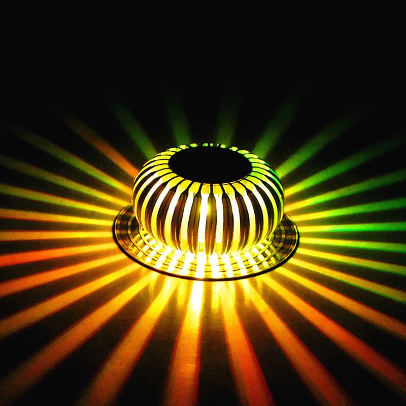 3D Radiale wandmontage Verlichtingsarmatuur Modern metallic Silver LED SCONCE Licht in 7 kleurenlicht