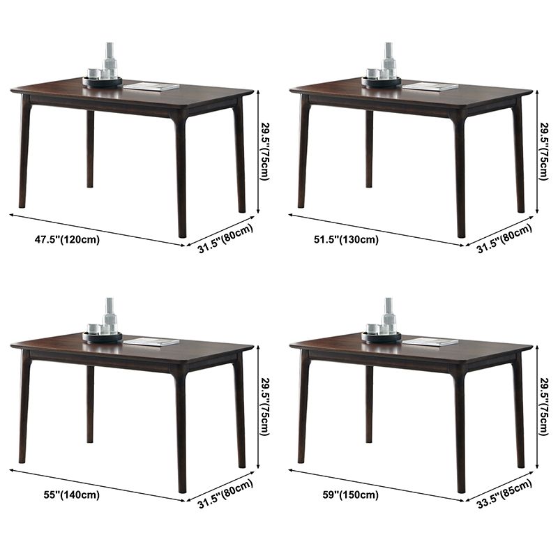Hickory Rectangle Wood Table Storage Dining Table with 4 Legs for Restaurant
