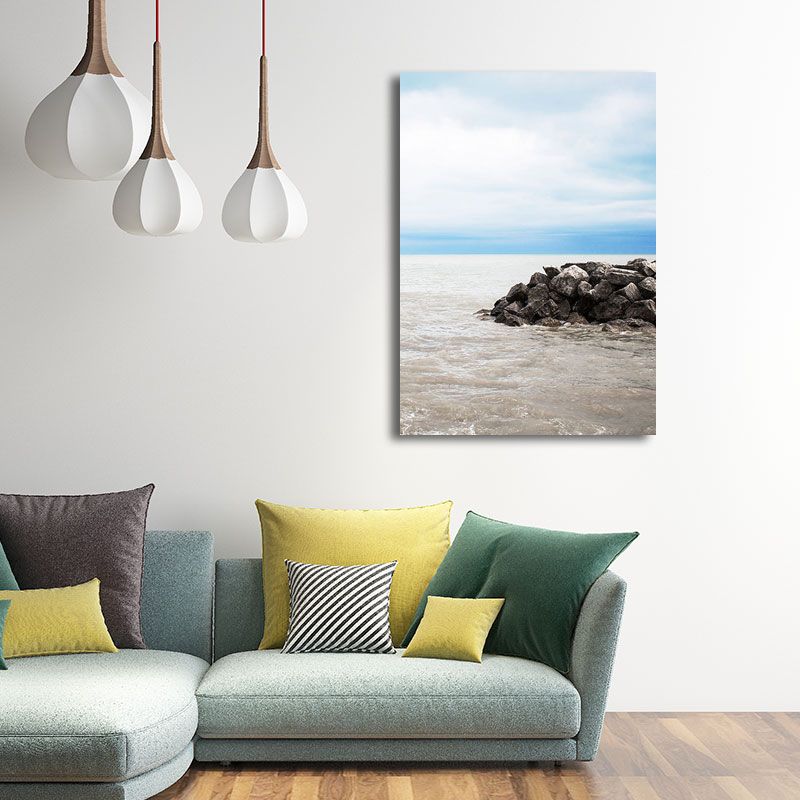 Textured Scenery Art Print Tropical Canvas Made Wall Decoration for Sitting Room