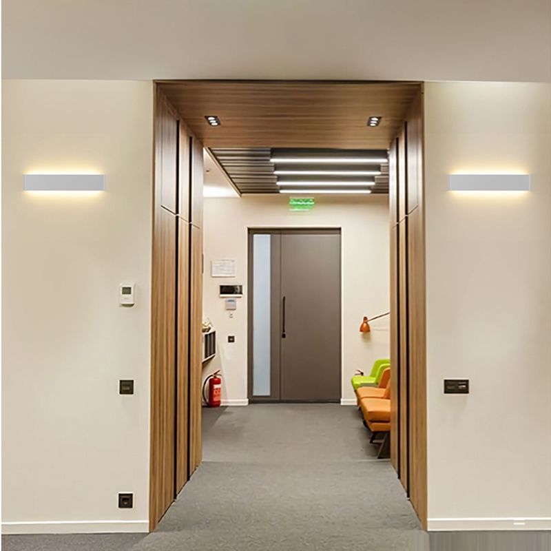 Luz de pared LED recta de la pared moderna de 2 luces con aluminio para dormitorio