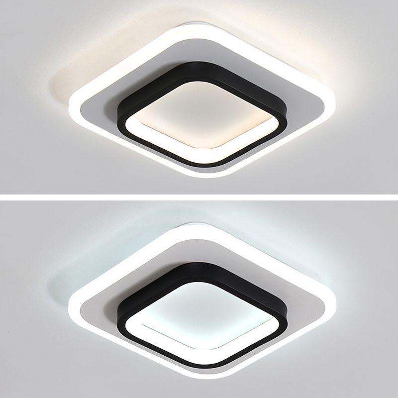 Simplicity Geometrical Flush Ceiling Light Fixture Acrylic LED Aisle Flush Mount Fixture