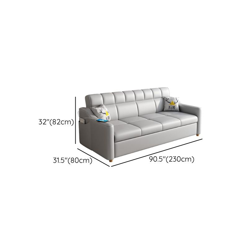 Contemporary Sofa Bed Gray with Storage Cushion Back Upholstered Futon Sleeper Sofa