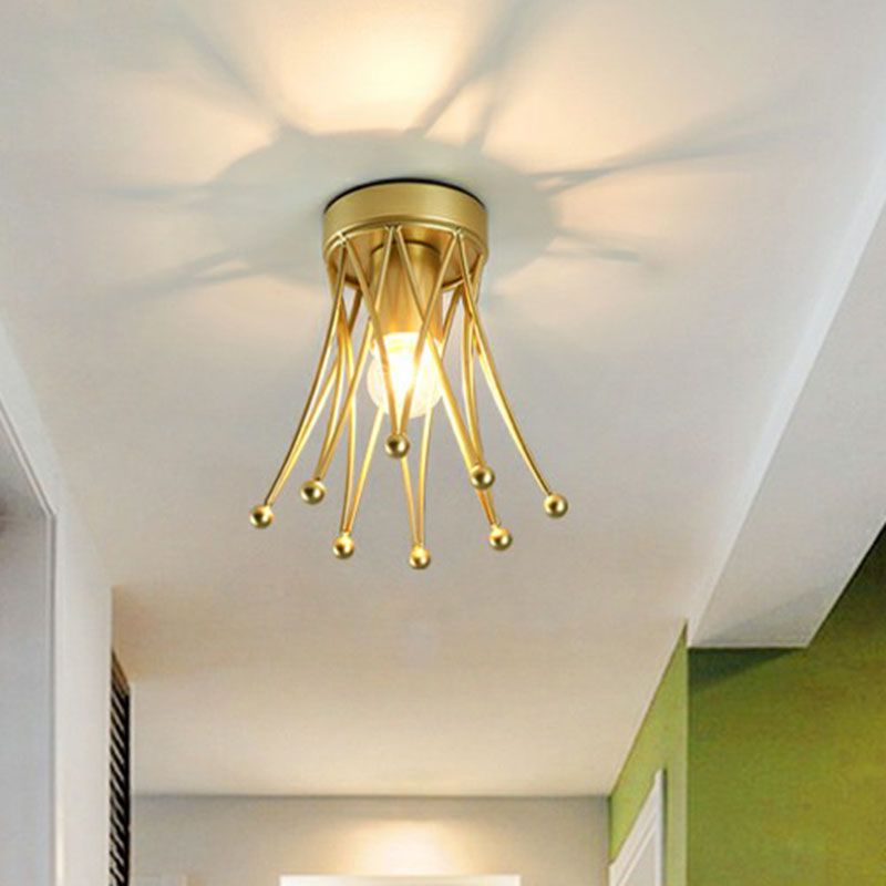 Single-Bird-Halbzeug-Beleuchtung Retro-Stil Krone Bügeleisen bündig Halterung in Gold für Korridor